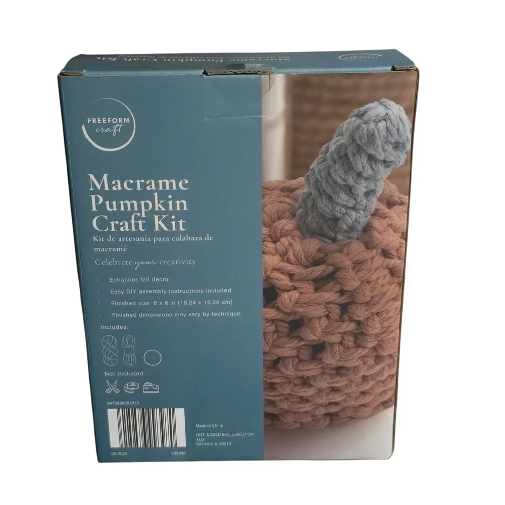 Freeform Craft Macrame Pumpkin Craft Kit Beginner Friendly Ages 8 Adult New Yarn